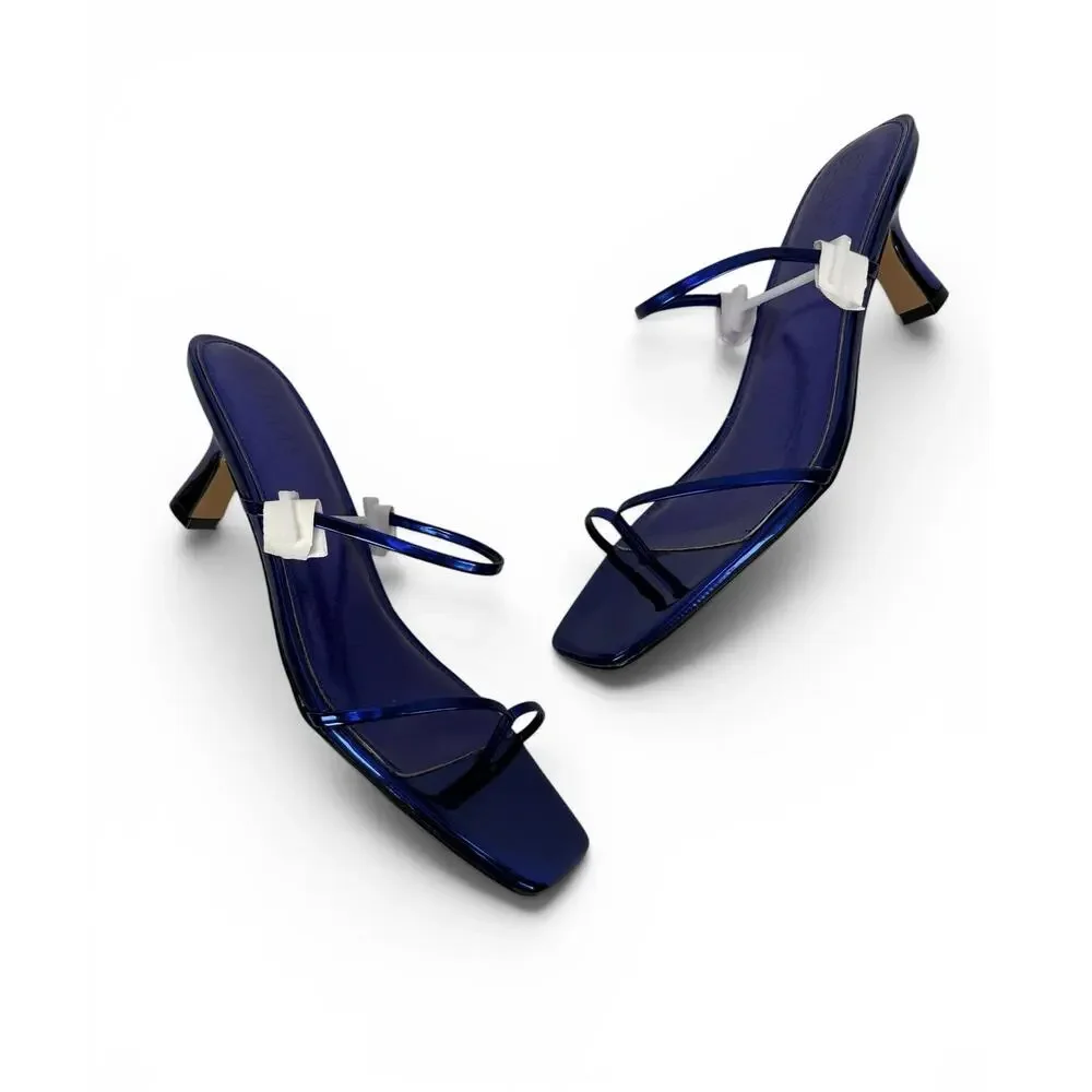 Faryl Farylrobin Aria Sandal Womens‎ 8.5 Metallic Purple Blue Square Toe Strappy